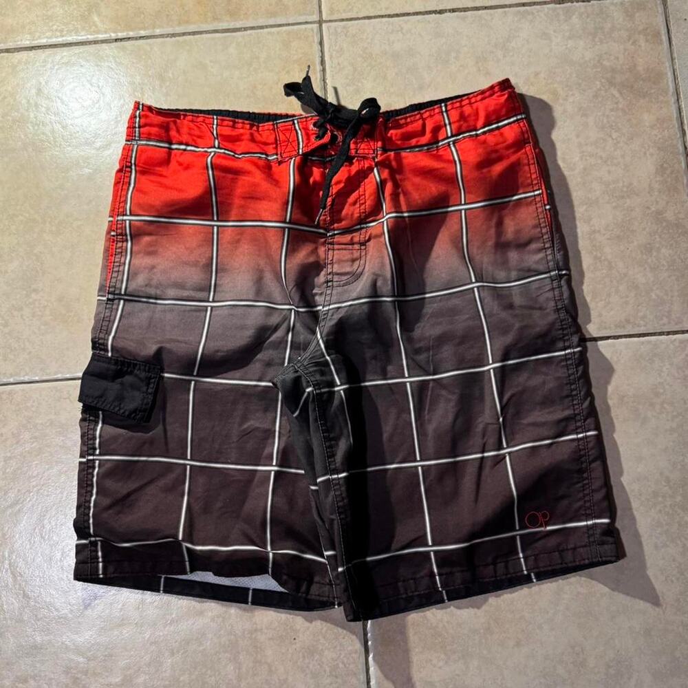 Vintage y2k 2000s op red Swimming Trunks Size M in mens